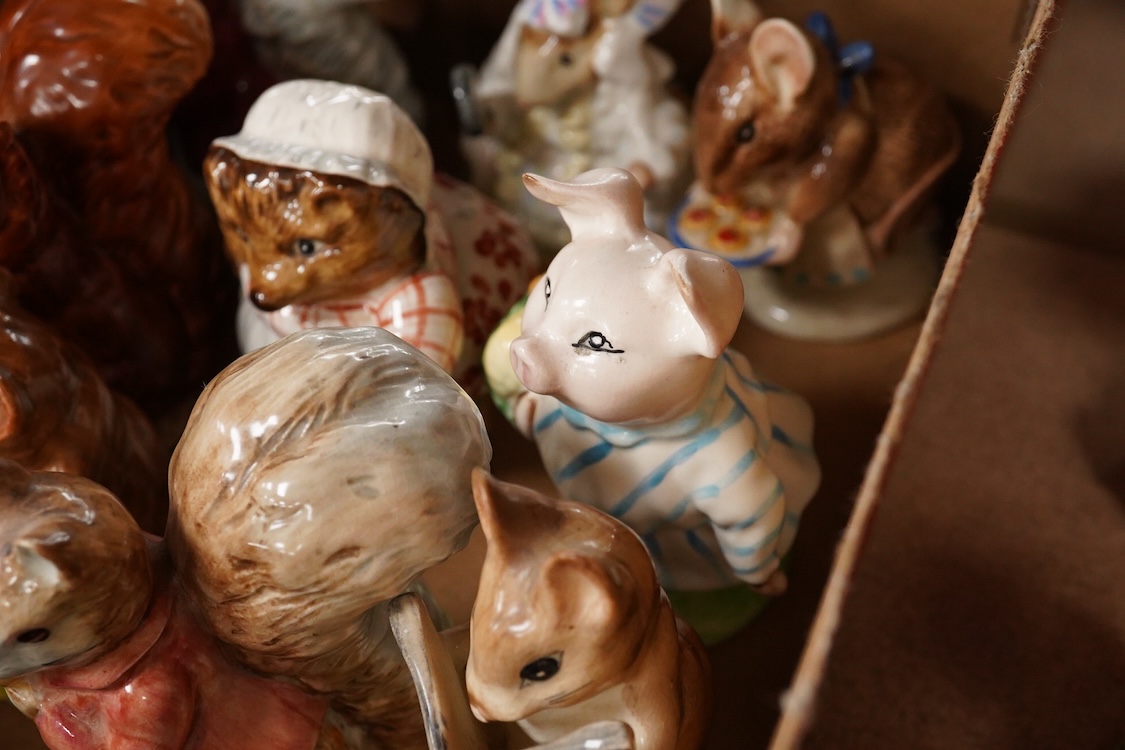 Nineteen Beatrix Potter character stamped F Warne and Co, Beswick, 10cm
